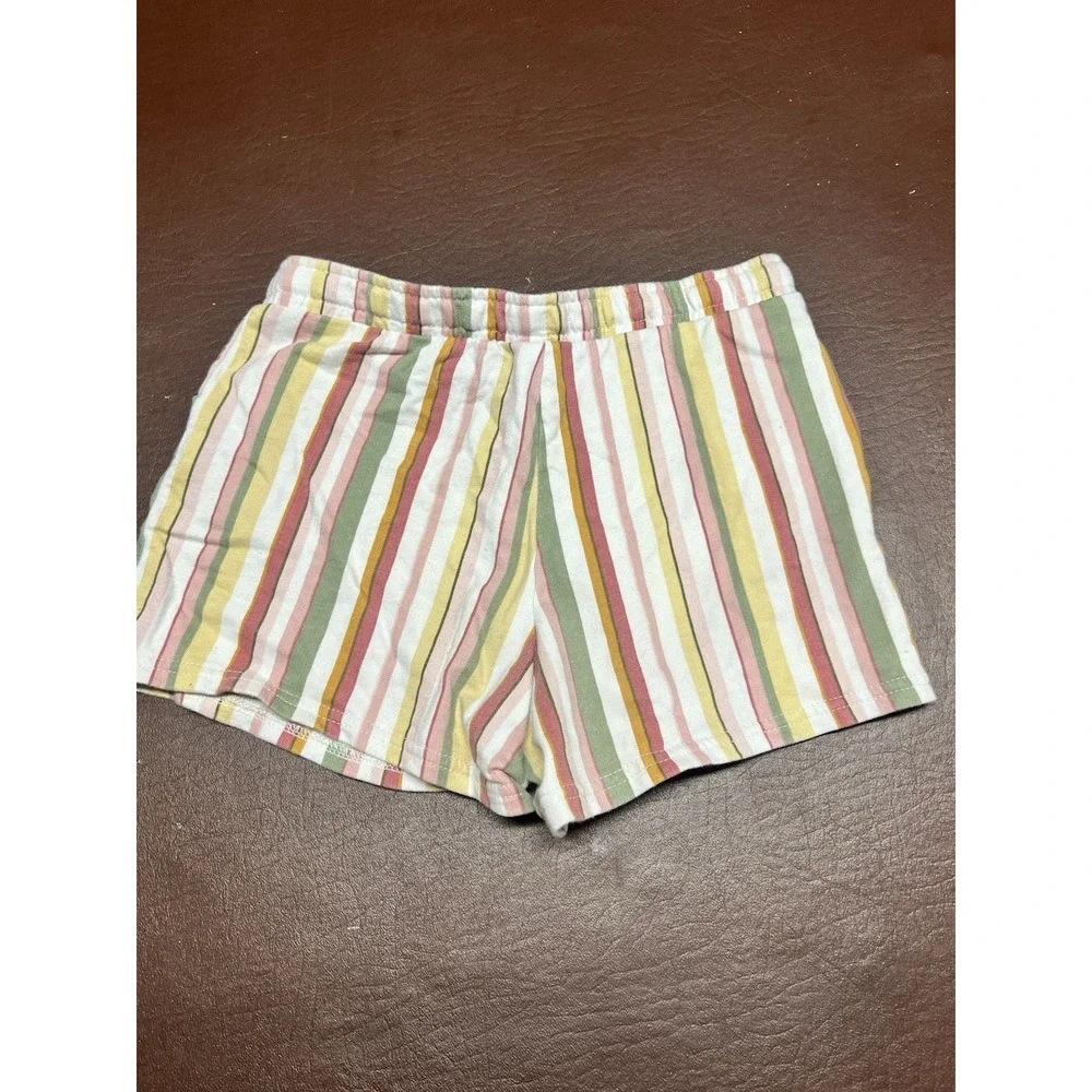 Carters Twill Tie Front Detail Stripe Pull On Shorts‎ Girls Size 12/12A